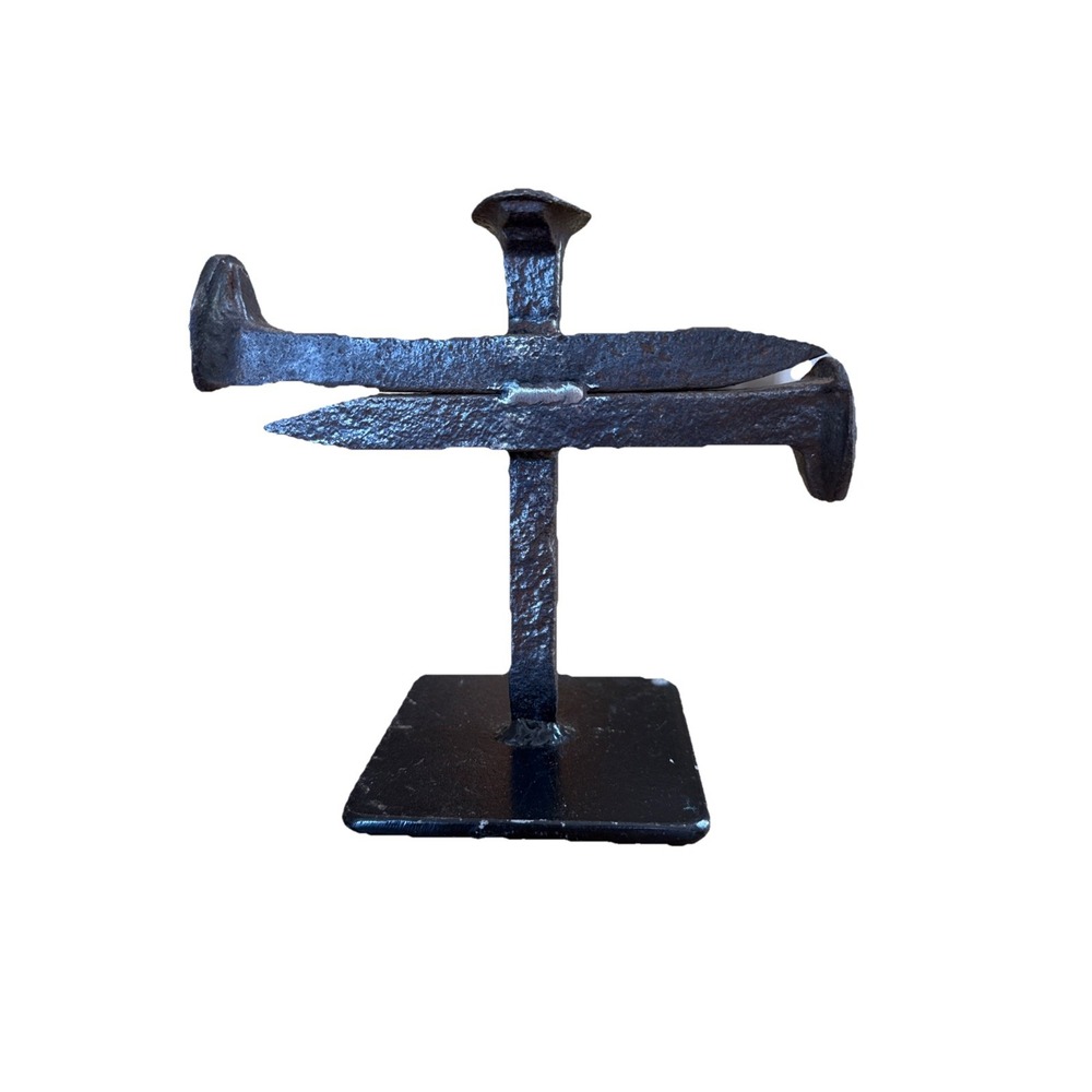 Vintage Steel Metal Railroad Spike Cross - Home Decor Christian Cross Wall Decor